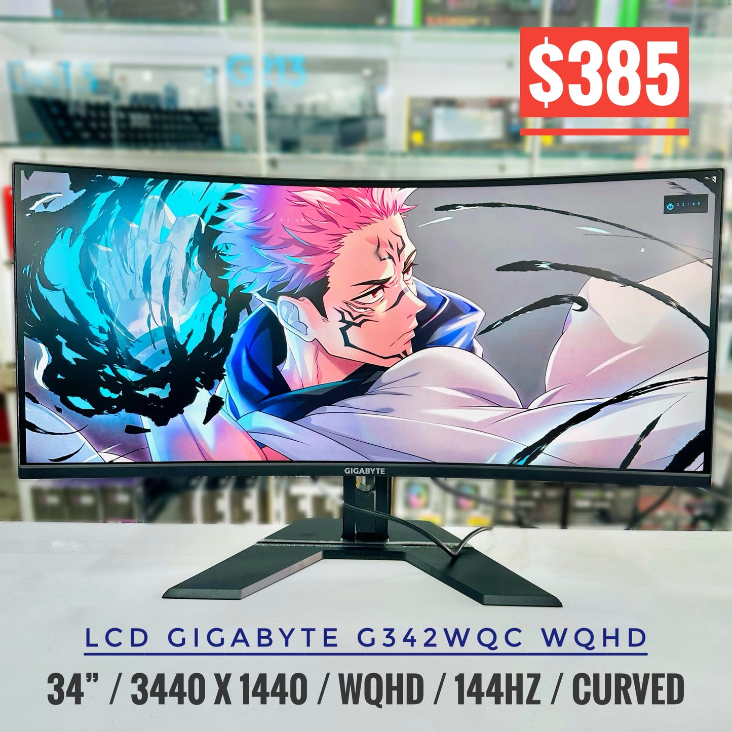 LCD GIGABYTE 34" G342WQC 3440x1440 WQHD 144hz Cured