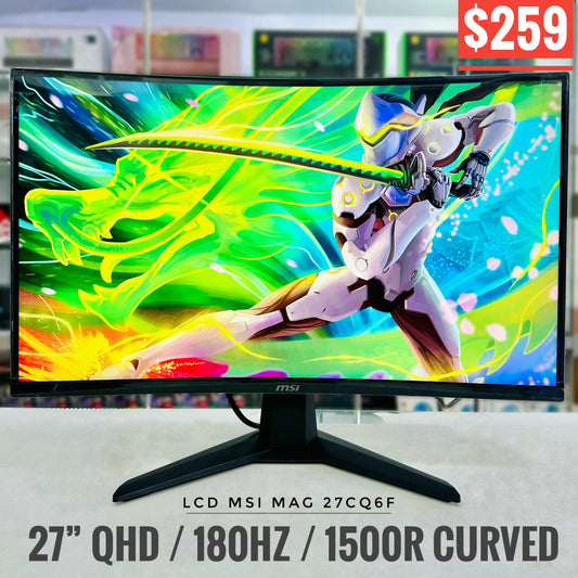 LCD MSI 27" 27CQ6F Curved QHD 180hz