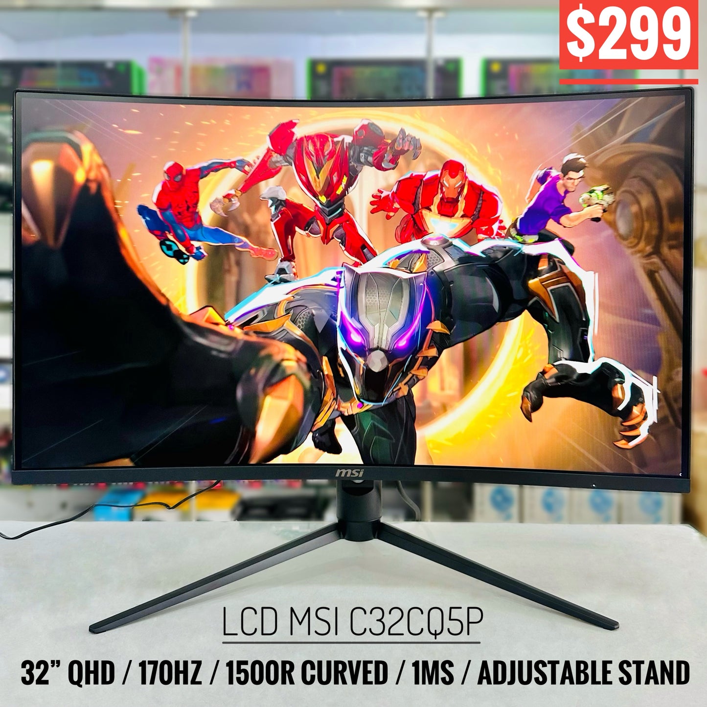 LCD MSI 32" G32CQ5P Curved QHD 170hz