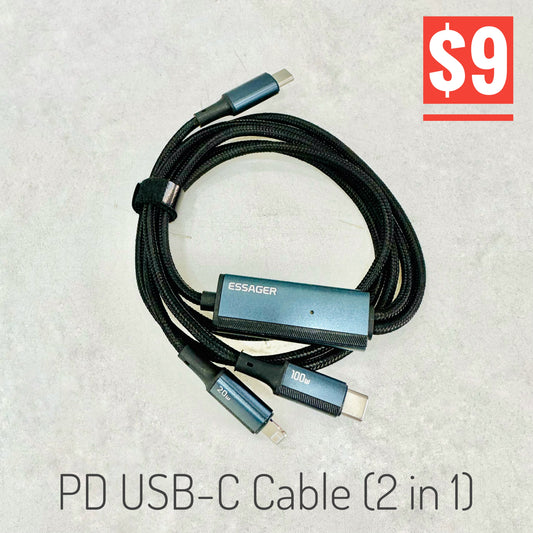 USB-C PD Charger 2 In 1 ( USB-C 100W / iPhone 20W )