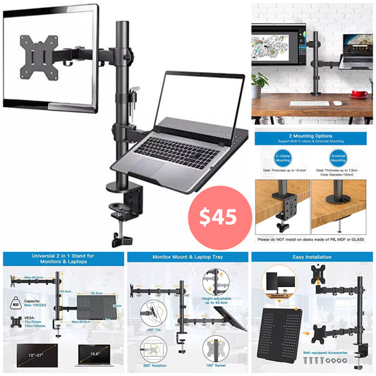 Stand LCD for 1 Monitor with Notebook holder