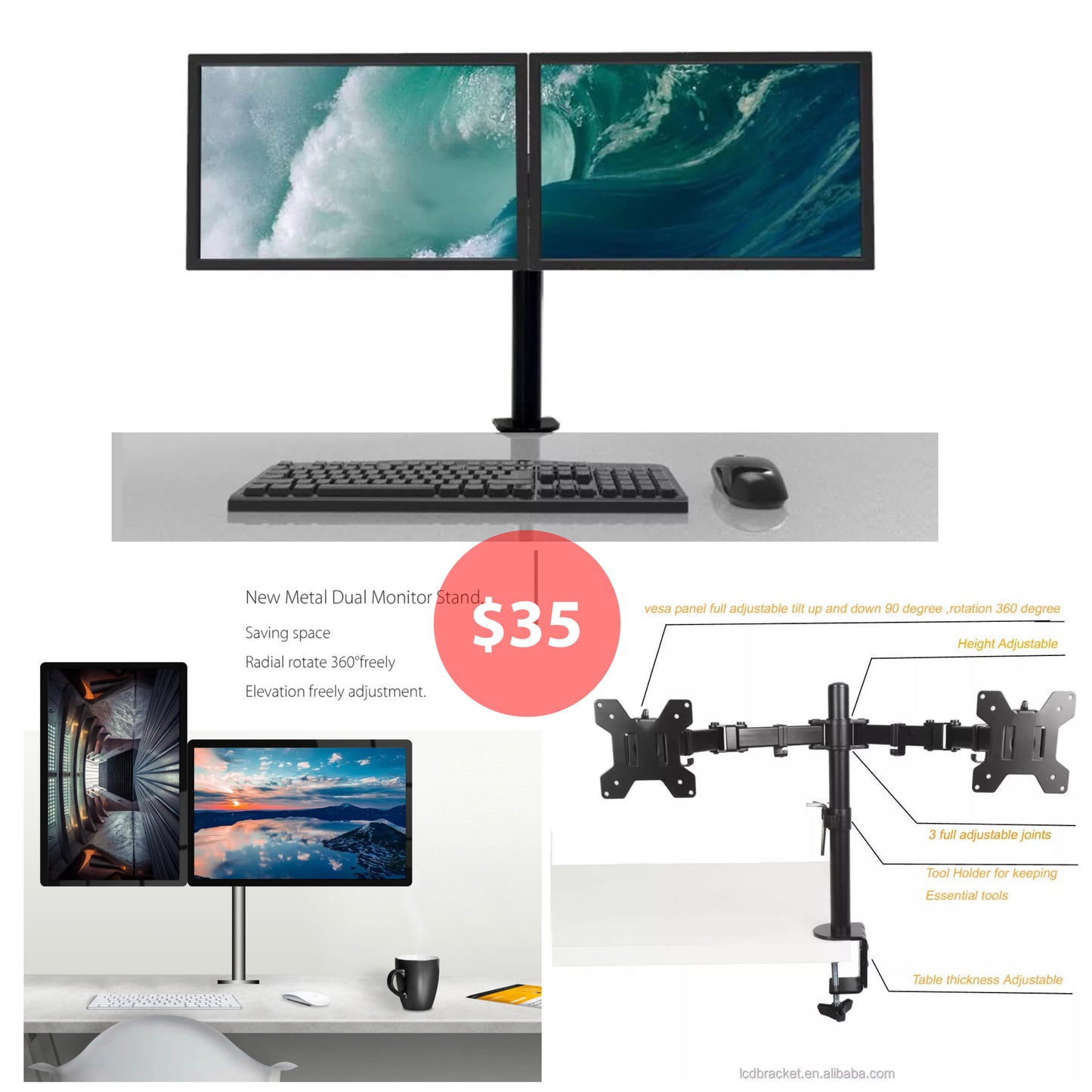 Stand LCD for 2 Monitor